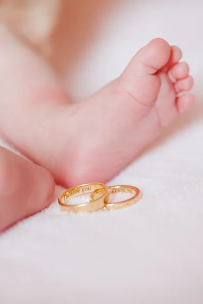 Adorable newborn baby feet — Stock Photo, Image