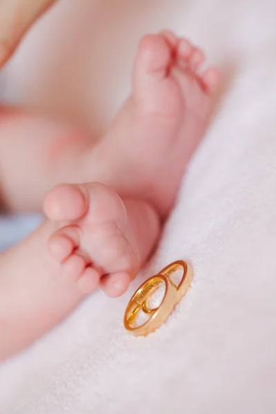 Adorable newborn baby feet — Stok fotoğraf