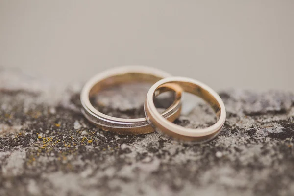Anéis de casamento dourados — Fotografia de Stock