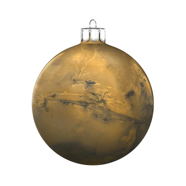 Ідеальний різдвяний м'яч Марс на білому тлі Стокове Зображення