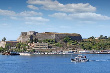 Yeni kale ve liman Corfu town Yunanistan