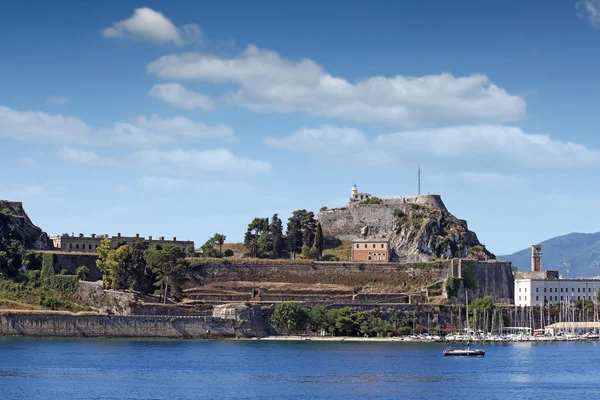 Stará pevnost a námořní město Korfu Řecko — Stock fotografie