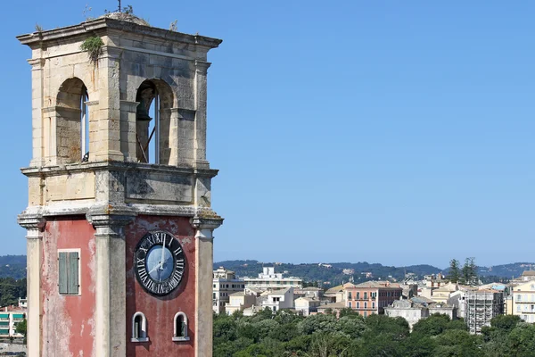 Velho relógio torre Corfu cidade Grécia — Fotografia de Stock