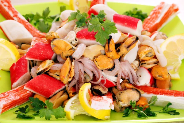 Healthy sea food on plate — Stock Photo, Image