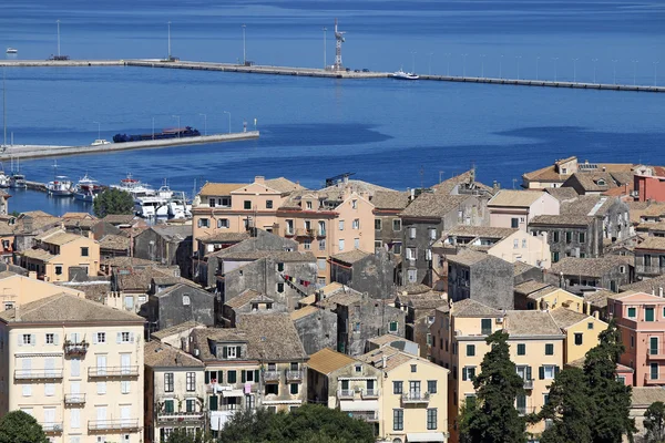 Vecchia città di Corfù paesaggio urbano Grecia — Foto Stock