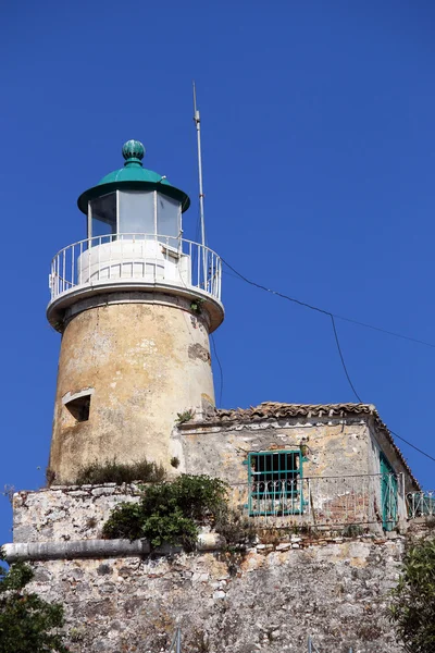 Oude vuurtoren Corfu eiland Griekenland — Stockfoto