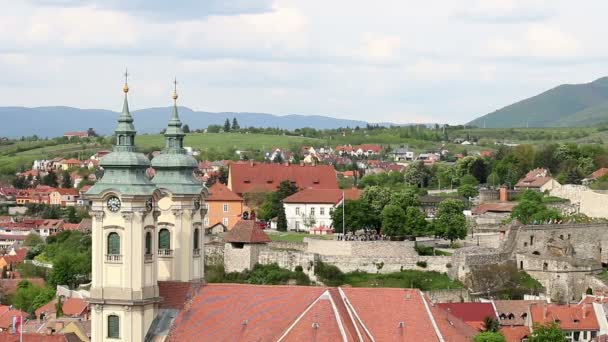 Paisaje urbano de Eger Hungría — Vídeo de stock