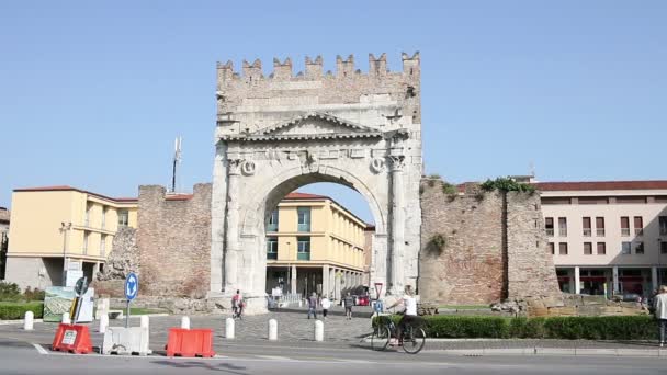 Arco di Augusto Rimini Italia — Vídeo de stock