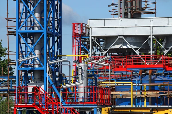 Gas refinery pipelines close up — Stock Photo, Image