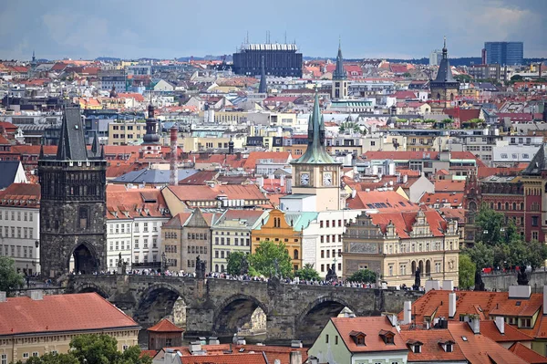 Карлов Мост Старый Город Прага Городской Пейзаж Чехии — стоковое фото
