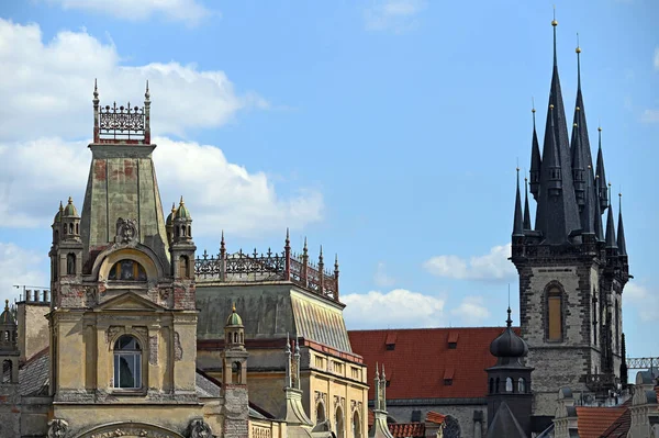 Старые Здания Еврейском Квартале Прага — стоковое фото