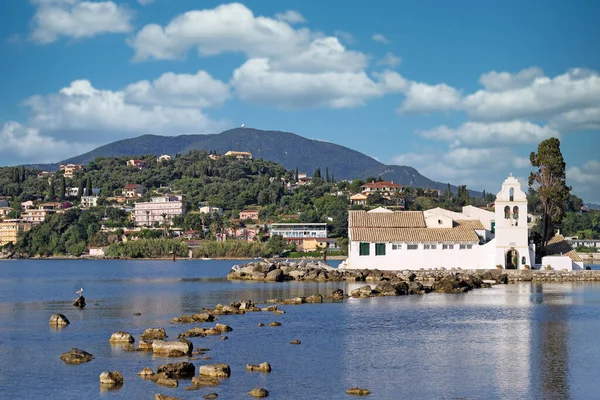 Monasterio Vlacherna Pontikonisi Isla Corfú Grecia — Foto de Stock