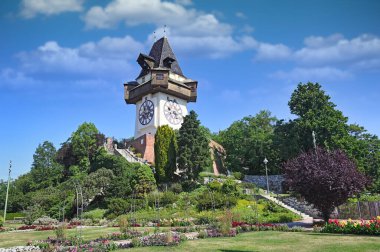 Graz Styria Avusturya 'daki Grazer Uhrturm saat kulesi