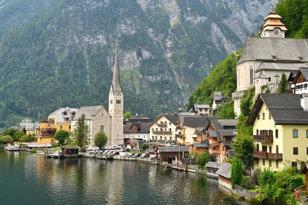 Aldeia Montanha Hallstatt Nos Alpes Austríacos Salzburgerland — Fotografia de Stock