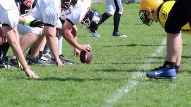 Jugadores de fútbol americano en el campo — Vídeo de stock