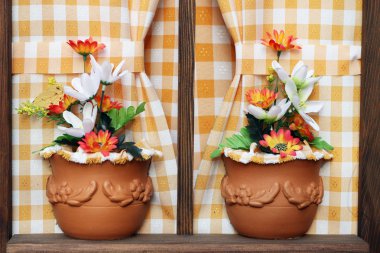 pencere vintage çiçekler