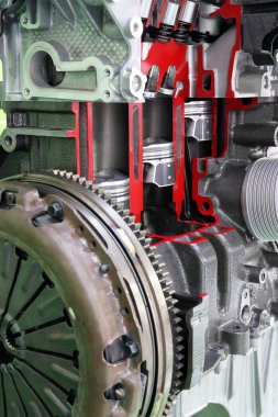 Araba motor piston ve valfleri kapat