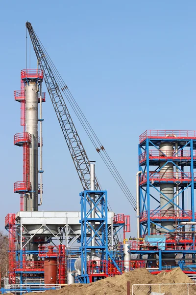 Petrolkémiai gépek új építkezés — Stock Fotó