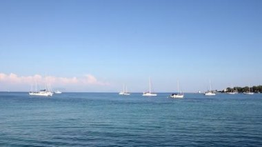 Yat ve tekneler Kerkyra Korfu Adası Yunanistan