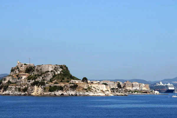 Old fortress Corfu town and port Greece — Stock Fotó