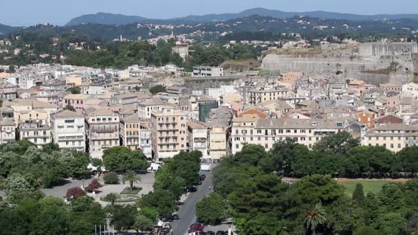 Antiguo paisaje urbano de Corfú Grecia — Vídeo de stock