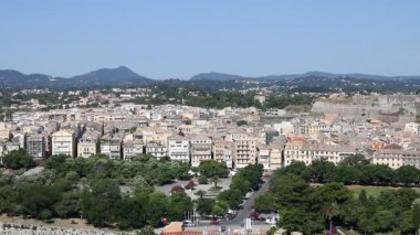 eski Corfu town cityscape Yunanistan