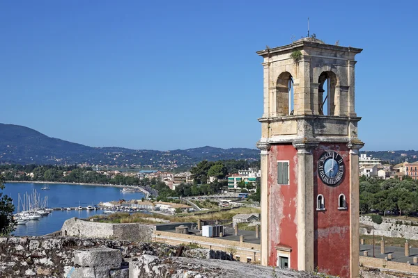 Torre do relógio fortaleza antiga Corfu Grécia — Fotografia de Stock