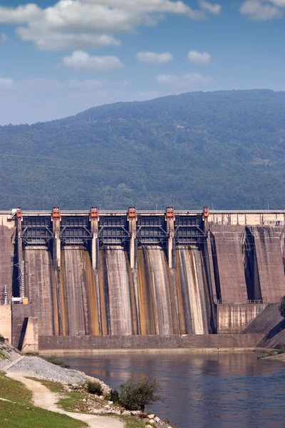 Hydroelectric power plants on river industry — Stock Photo, Image