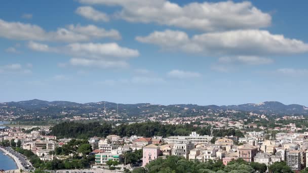 Corfu town stadsbild — Stockvideo