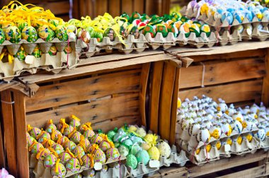 Painted Easter eggs, traditional market in Vienna