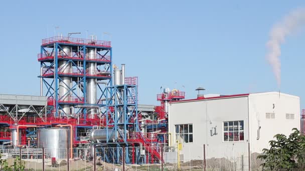 Petrochemische plant olie-industrie — Stockvideo