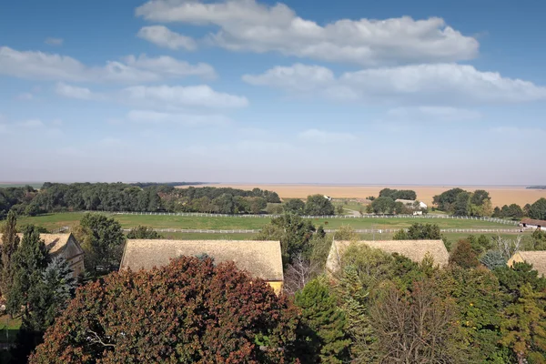 Farm Flygfoto Landskap — Stockfoto