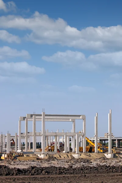 Construction site with machinery industry — Stock Photo, Image