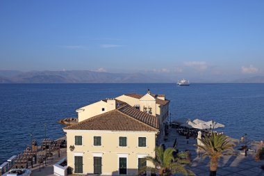 Corfu town Yunanistan yelken Feribot Tekne