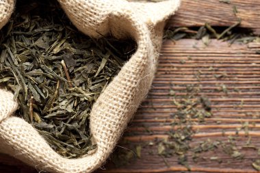 Çay yaprakları jüt torba Kuru