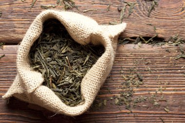 Çay yaprakları jüt torba Kuru