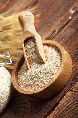 Karabuğday kase ve kavanoz ahşap tablo