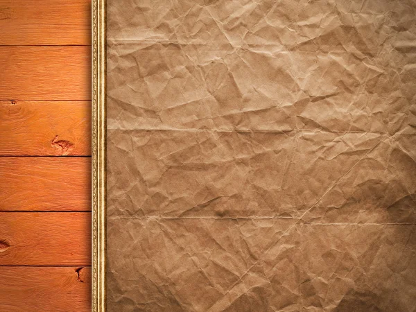 木製の板と紙を丸めてシート — ストック写真