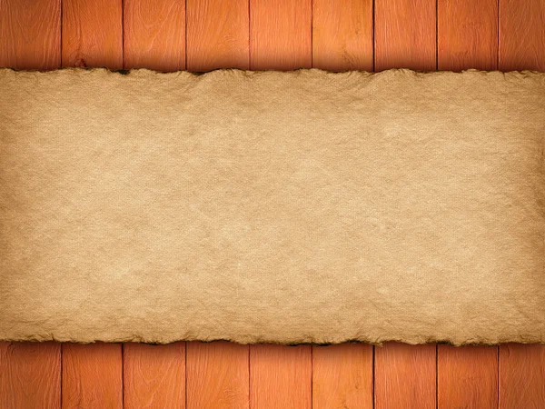 Handmade paper sheet on wooden wall background — Stock Photo, Image