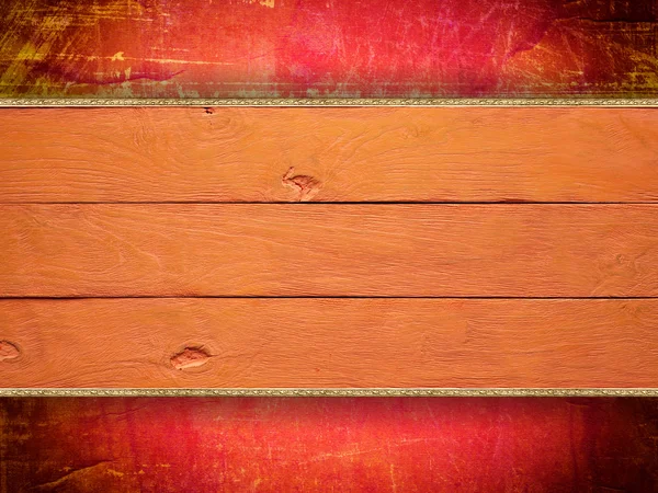 Doppelschichtiger Hintergrund - Betonwand und Holzbohlen — Stockfoto