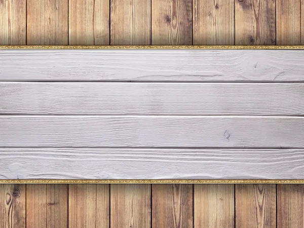 木製の背景の白と茶色の板 — ストック写真