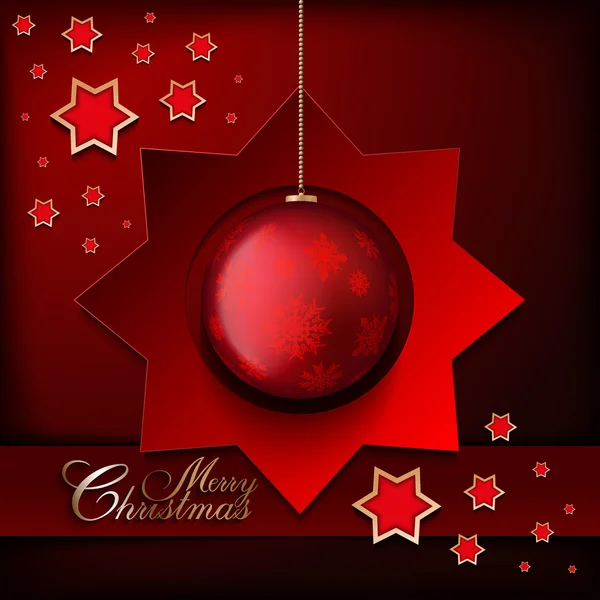 Bola de Navidad y estrellas — Archivo Imágenes Vectoriales