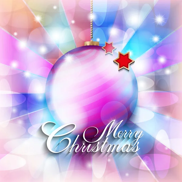 Christmas bauble on abstract background — Stock Vector