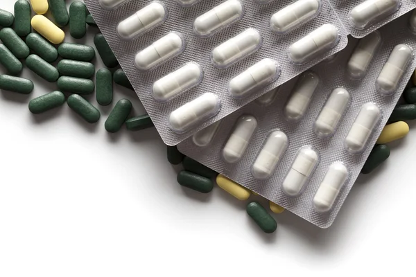 Лекарства - таблетки и капсулы — стоковое фото
