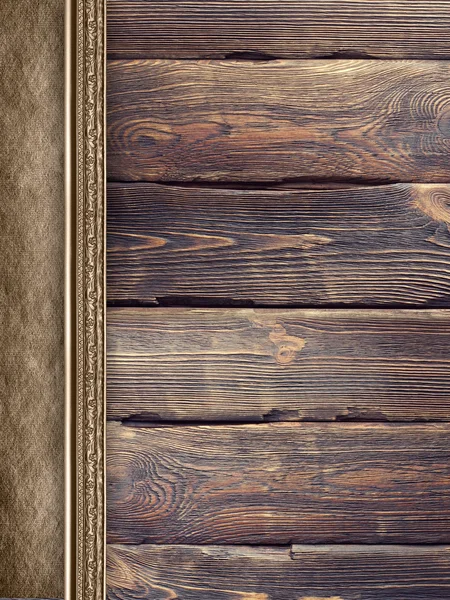 Vecchie tavole di legno e carta fatta a mano — Foto Stock