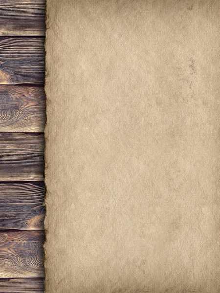 Hoja de papel sobre fondo de madera — Foto de Stock
