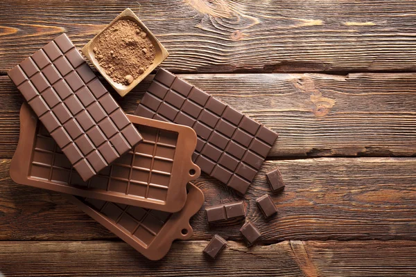 Sötét házi csokoládé és a kakaó — Stock Fotó