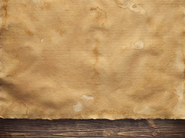 Ahşap duvar arka plan üzerinde buruşuk kağıt levha