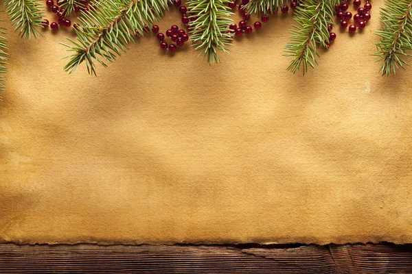 Karácsonyi háttér - merített papír lapot és dekoráció — Stock Fotó