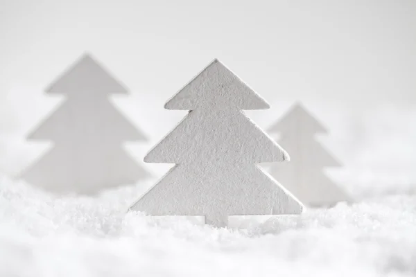 Három karácsonyi fa fehér háttér — Stock Fotó